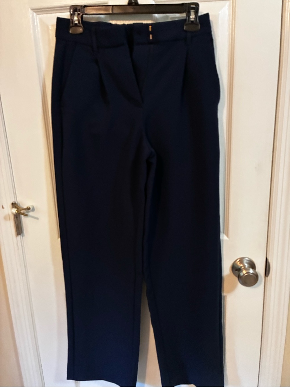 Old Navy Classic Navy High-Rise Straight Trousers for Women